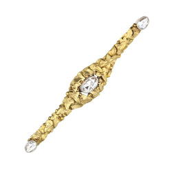 Broche ANCIENNE 3 diamants en or jaune - Castafiore