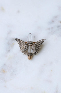 Broche Ancienne Ailes Diamants et Cristal de Roche - Castafiore