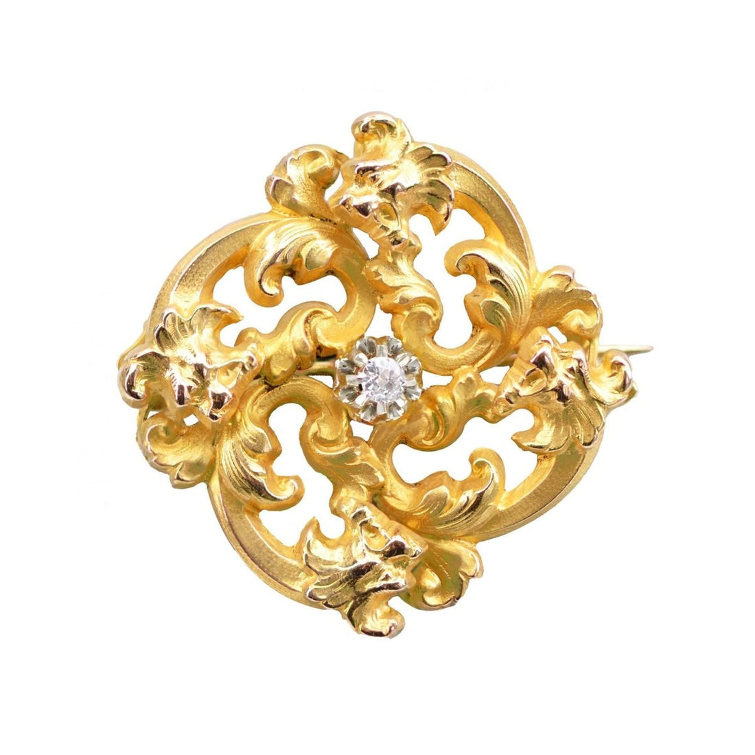 Brooch Pin in yellow gold and diamond – Castafiore
