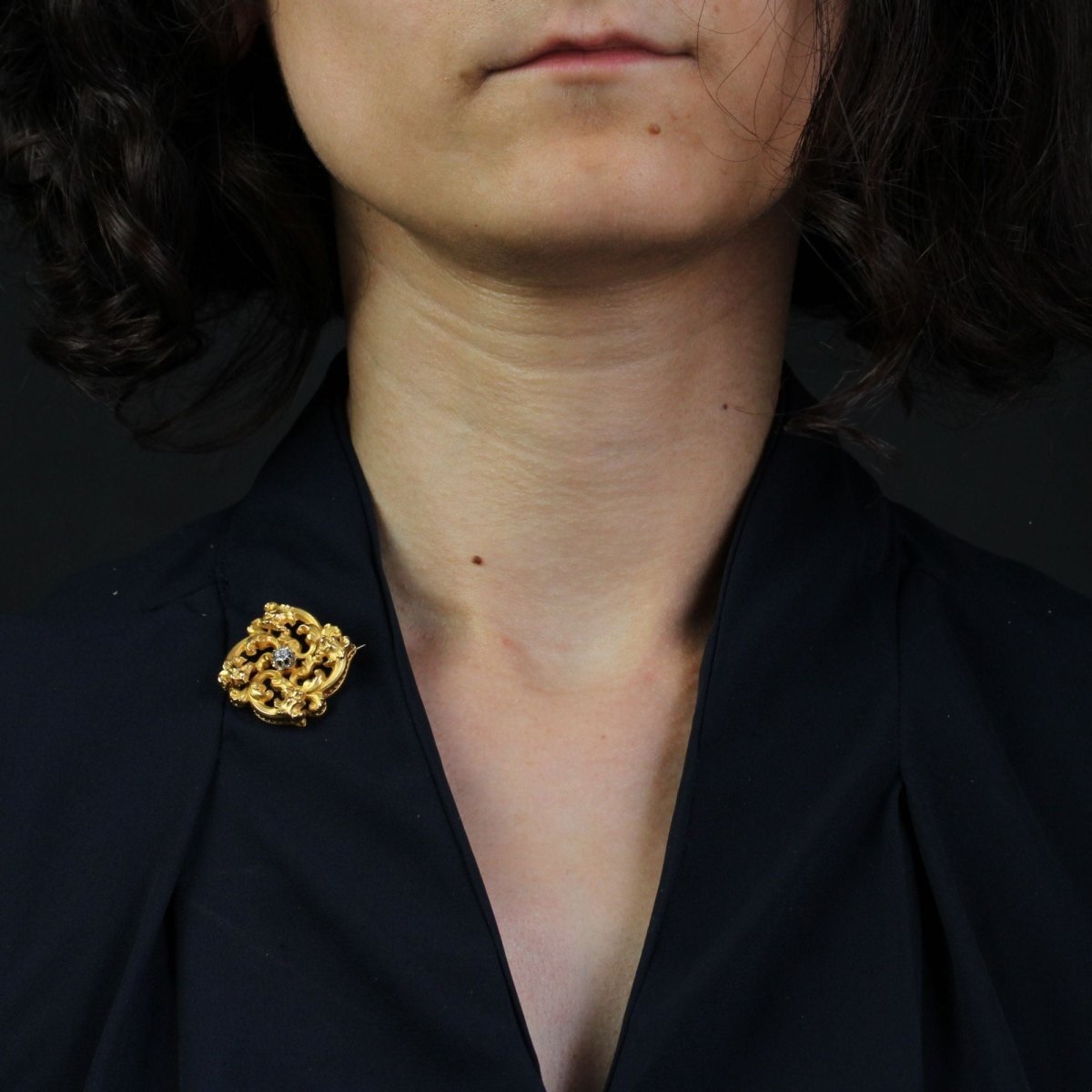 Broche ancienne art nouveau diamant - Castafiore