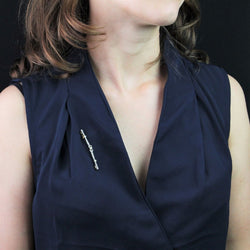 Broche ANCIENNE Barrette en or jaune et platine - Castafiore