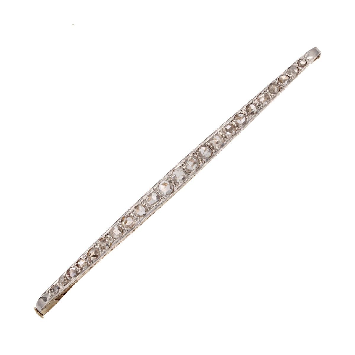 Broche ANCIENNE Barrette en or jaune et platine avec diamants - Castafiore