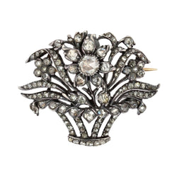 Broche ancienne bouquet de diamants - Castafiore