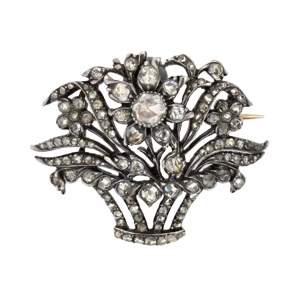 Broche ancienne bouquet de diamants - Castafiore