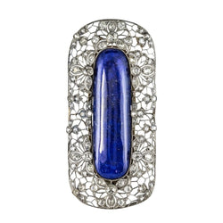 Broche ancienne diamants et lapis lazuli - Castafiore