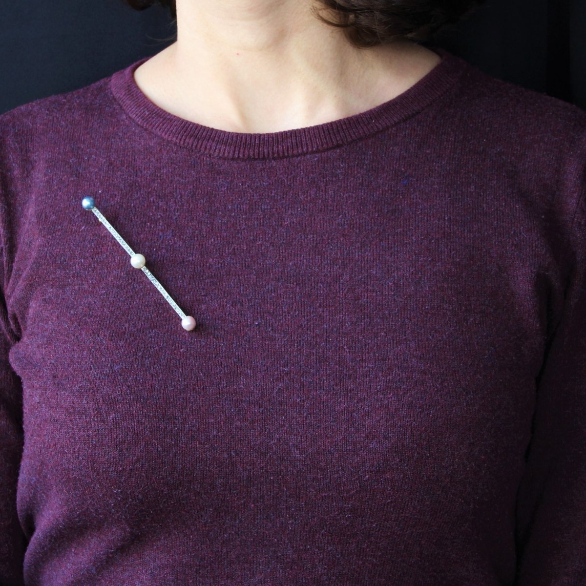 Broche ancienne diamants perles de culture mabé - Castafiore