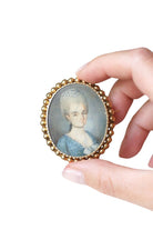 Broche ancienne en or et portrait miniature - Castafiore