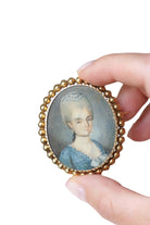 Broche ancienne en or et portrait miniature - Castafiore