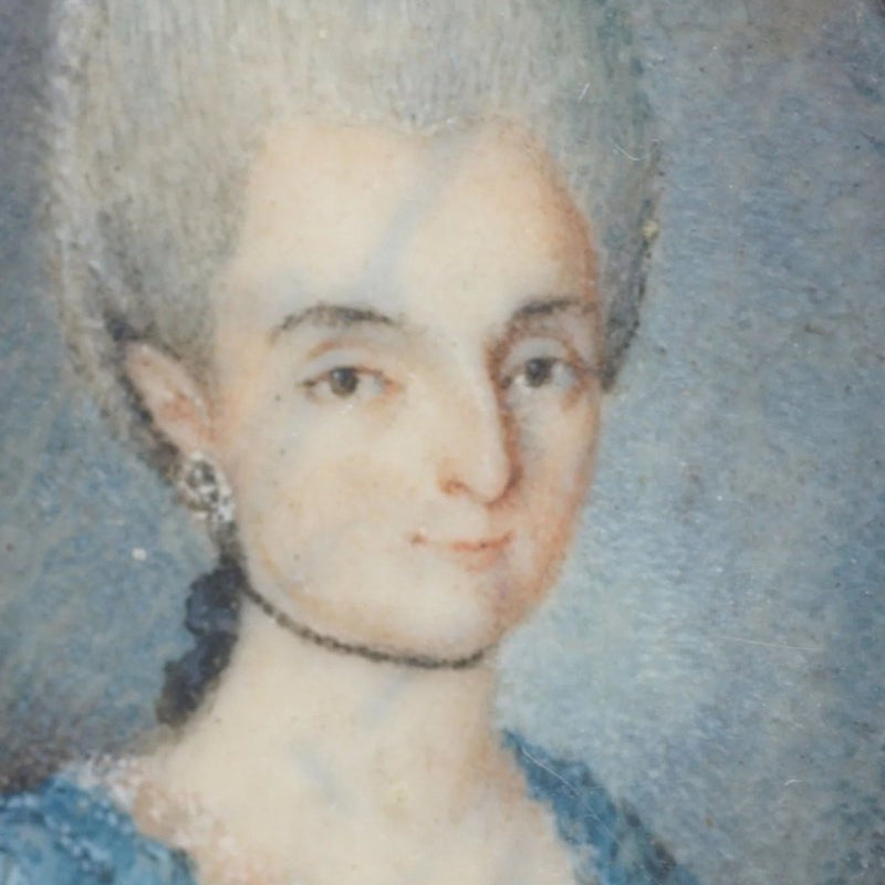 Broche ancienne en or et portrait miniature - Castafiore