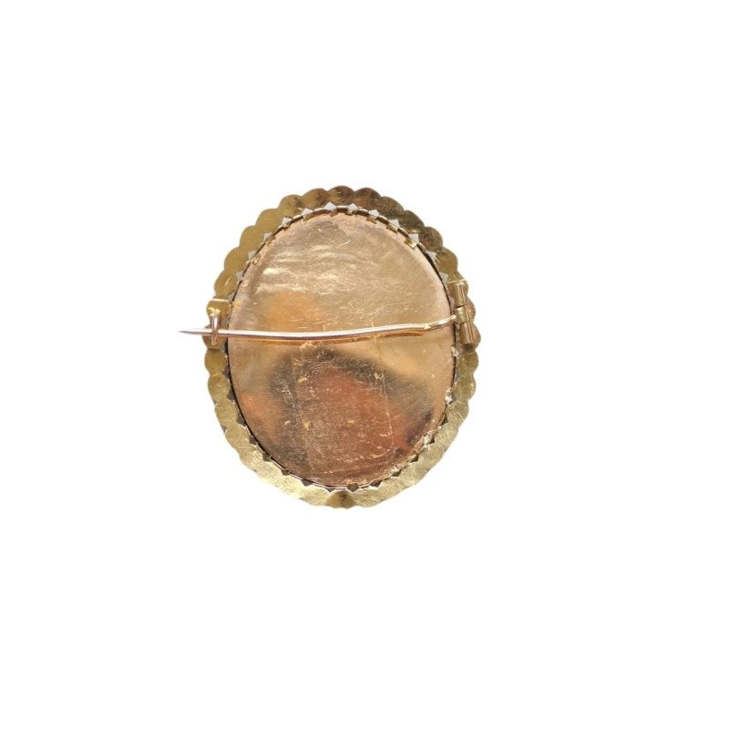 Broche ancienne en or et portrait miniature - Castafiore