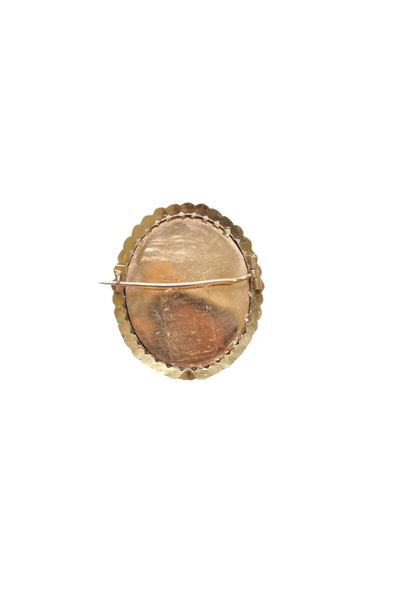 Broche ancienne en or et portrait miniature - Castafiore