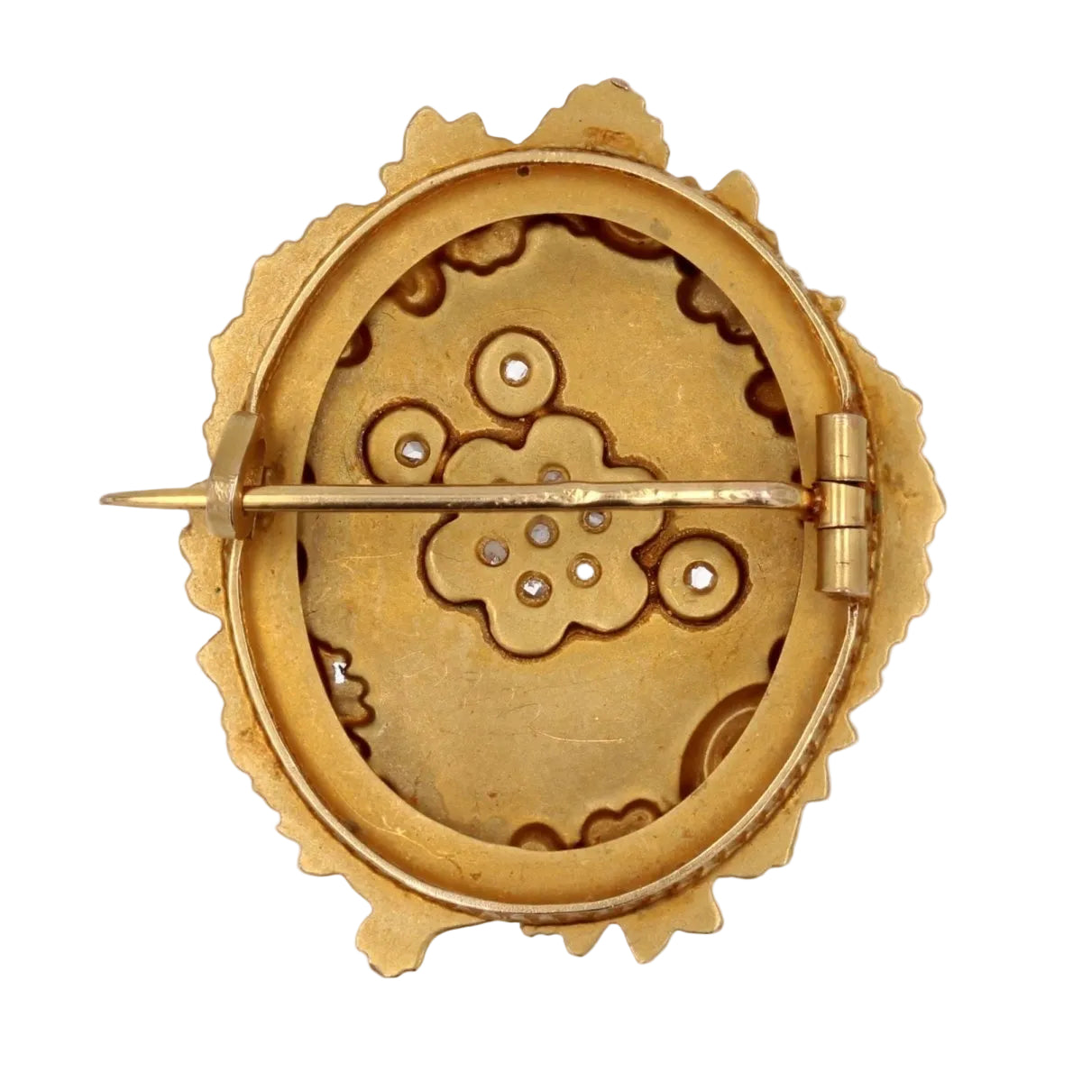Broche ANCIENNE en or jaune et diamants - Castafiore