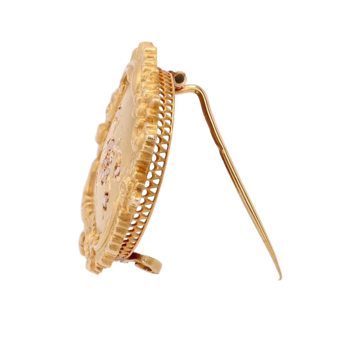 Broche ANCIENNE en or jaune et diamants - Castafiore