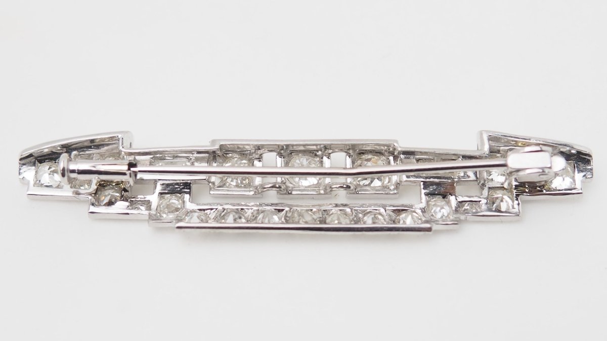 Broche ancienne en platine et diamants - Castafiore