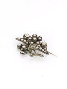 Broche Ancienne Or Argent Diamants Taillés en Rose - Castafiore