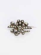 Broche Ancienne Or Argent Diamants Taillés en Rose - Castafiore