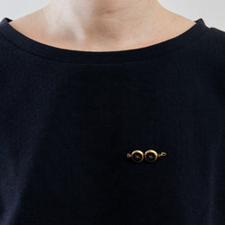 Broche Ancienne Or Onyx Perles - Castafiore