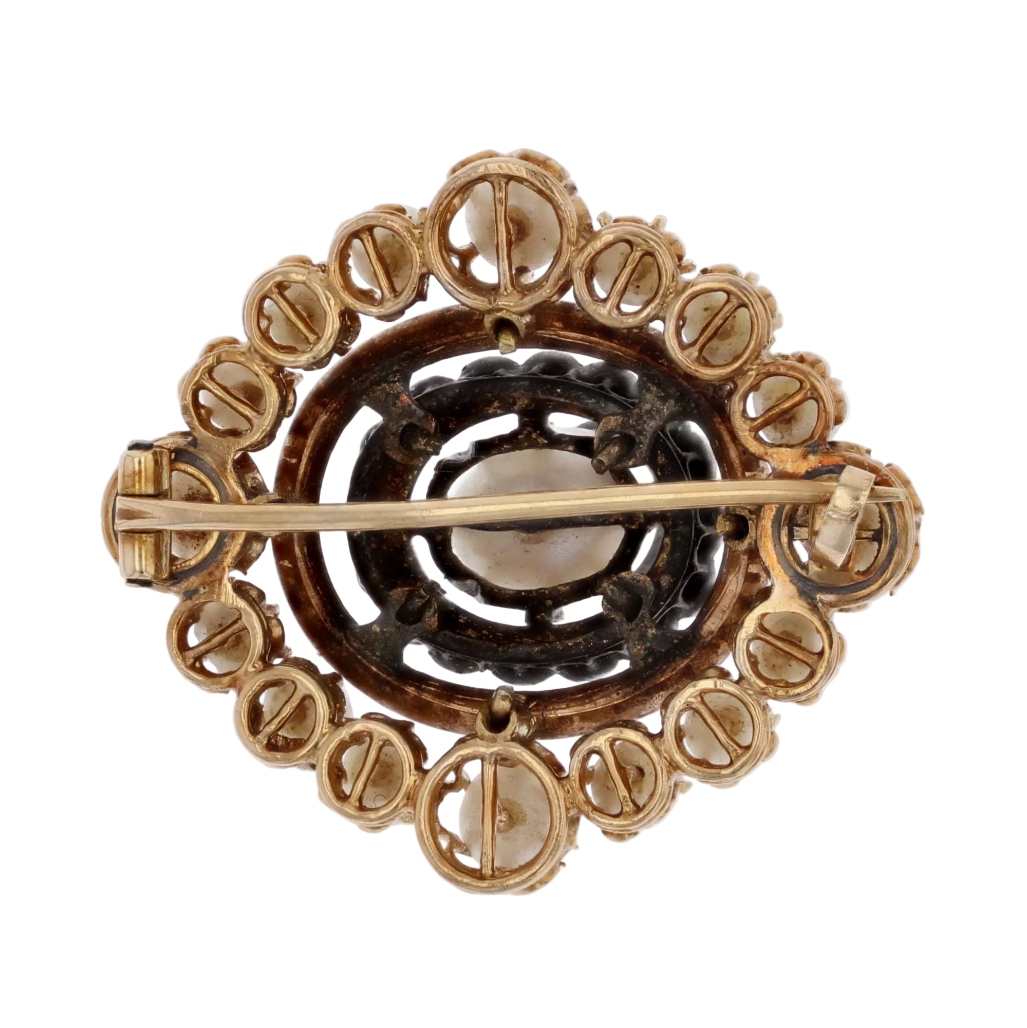Broche ancienne perles fines et diamants