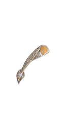 Broche ancienne plume opale de feu et diamants - Castafiore