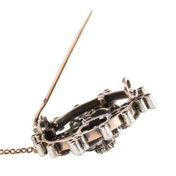 Broche ANCIENNE Ronde en or rose et argent - Castafiore