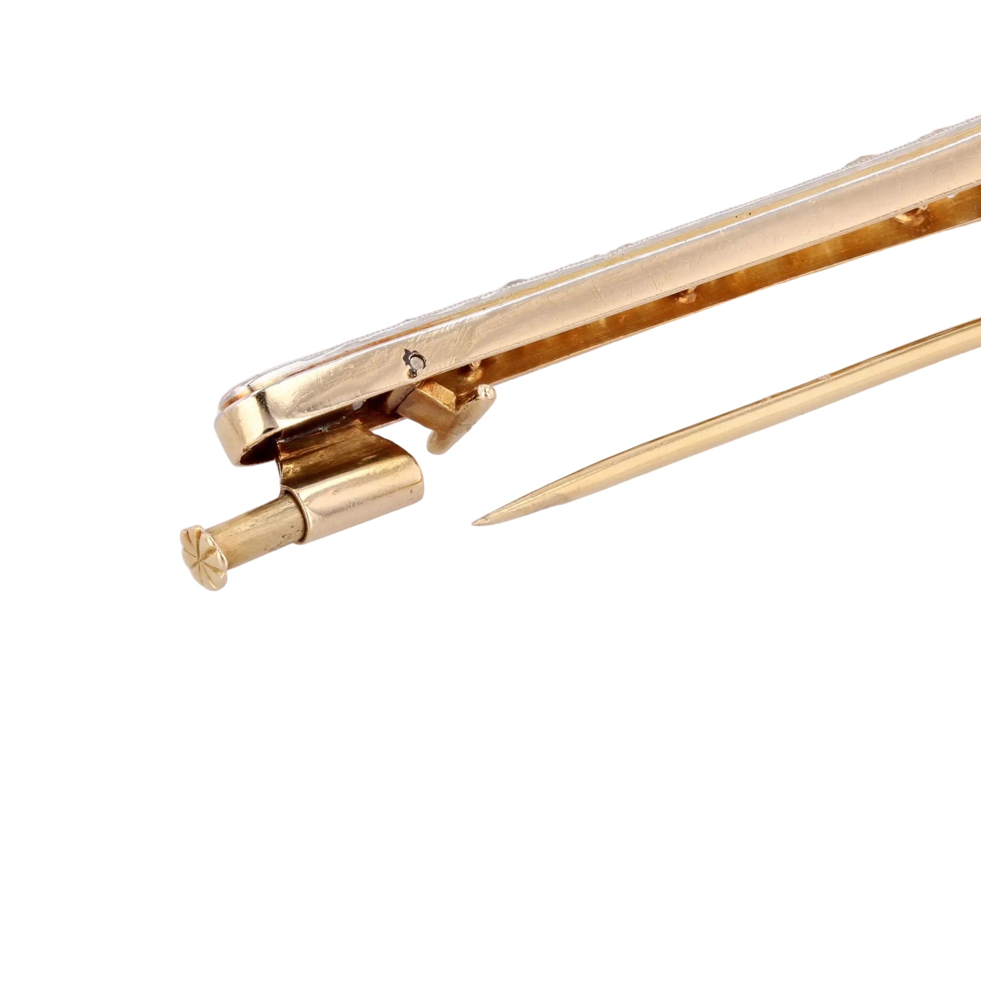 Broche ancienne saphir de ceylan naturel et diamants