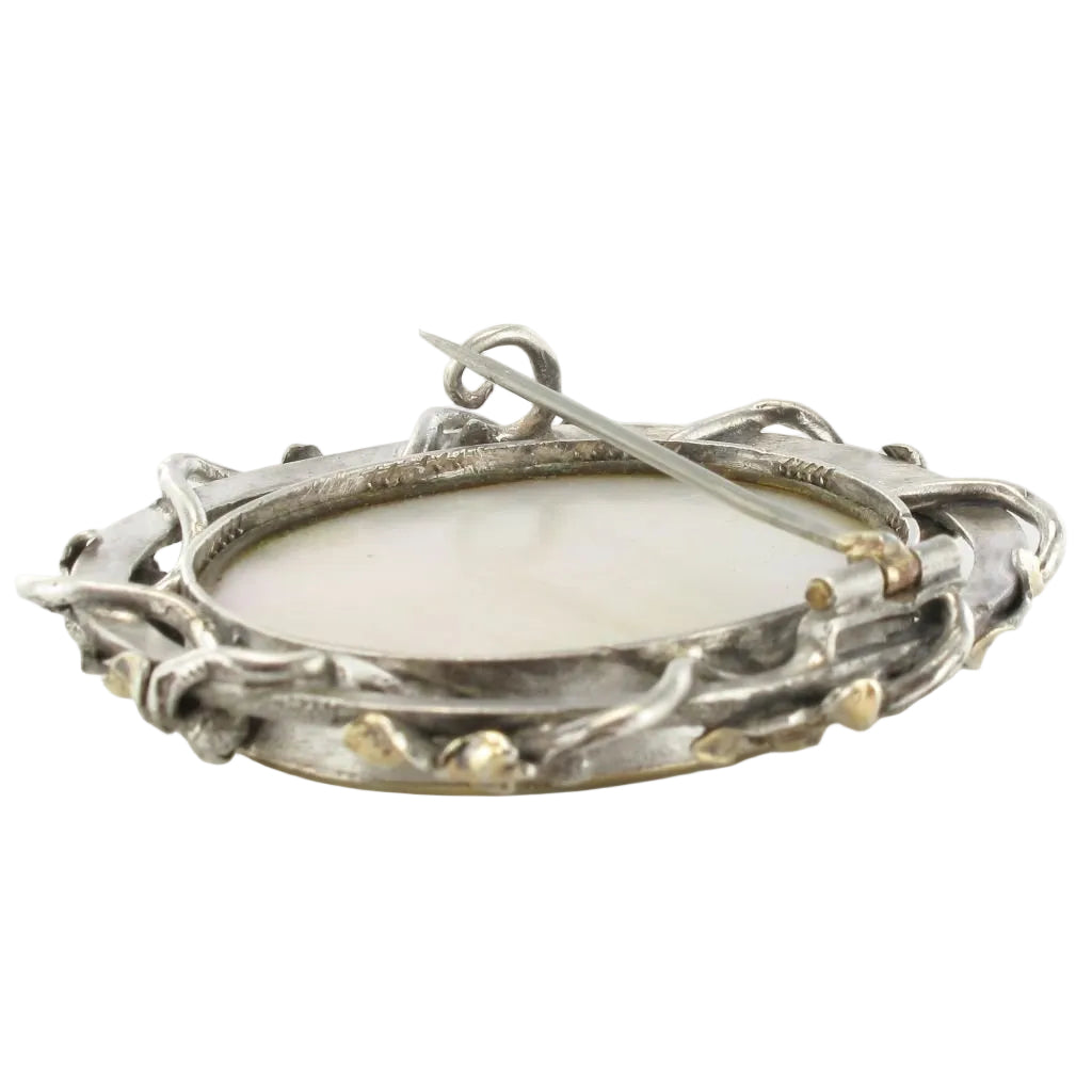 Broche ANCIENNE Souvenir en argent et or jaune - Castafiore