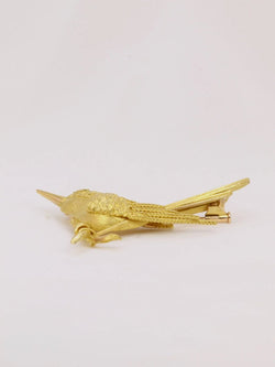 Broche animalière Oiseau or jaune diamant - Castafiore