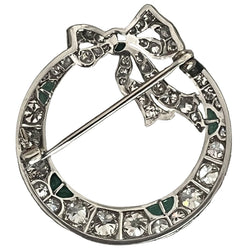 Broche Années 1950 en platine et émeraudes - Castafiore