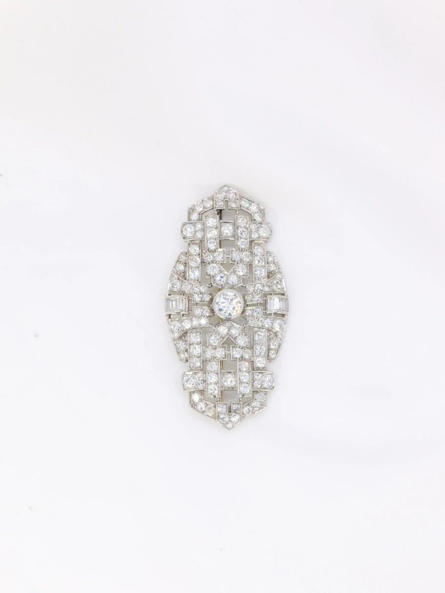 Broche Art Deco diamants 7 ct - Castafiore