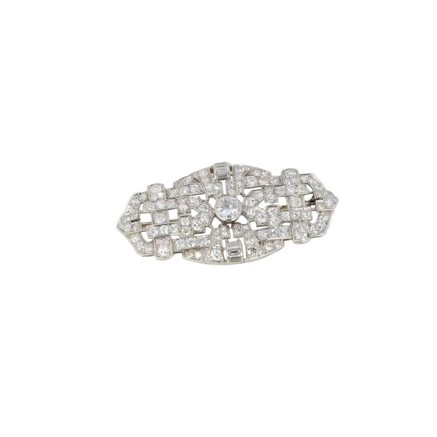 Broche Art Deco diamants 7 ct - Castafiore