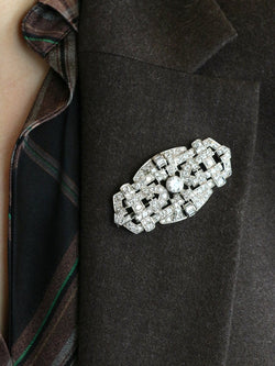 Broche Art Deco diamants 7 ct - Castafiore
