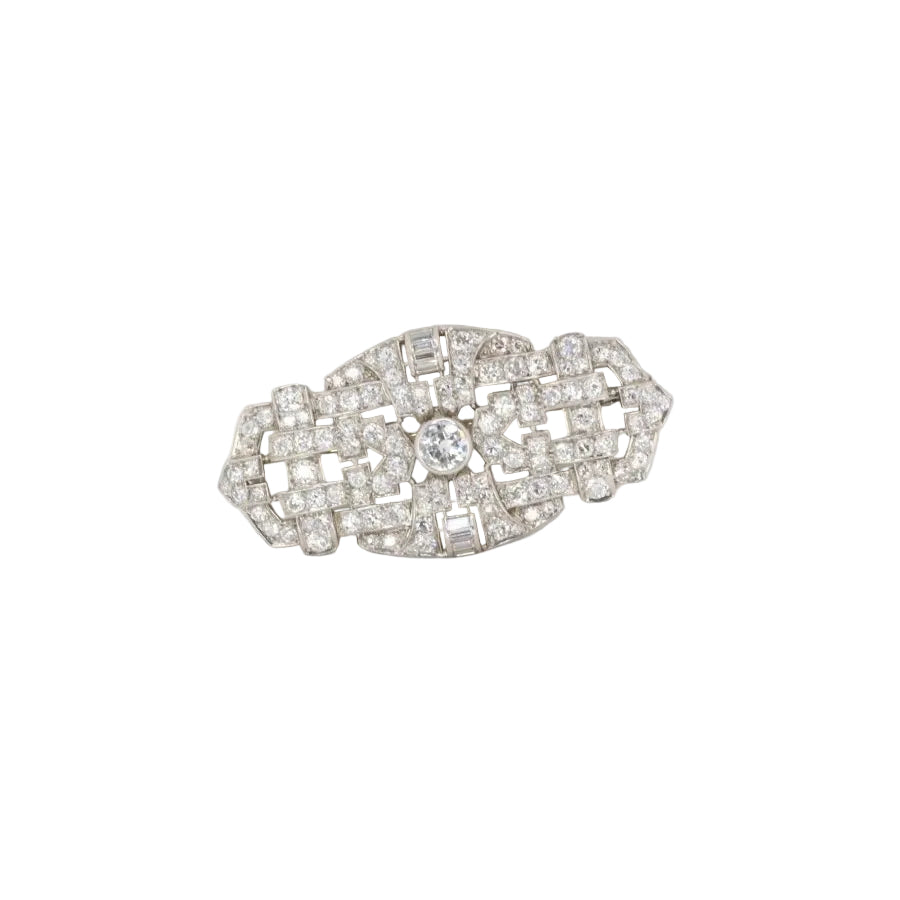 Broche Art Deco diamants 7 ct - Castafiore