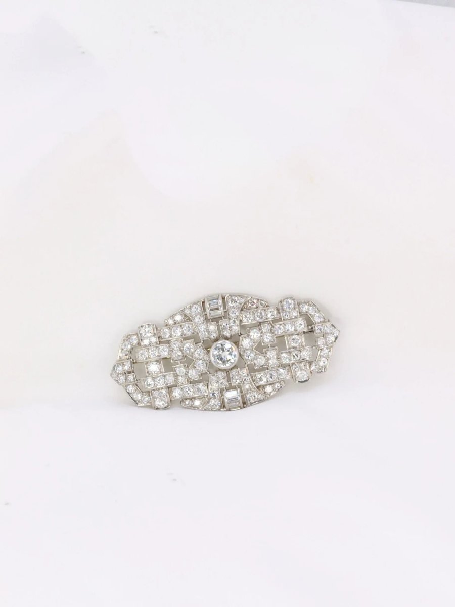Broche Art Deco diamants 7 ct - Castafiore