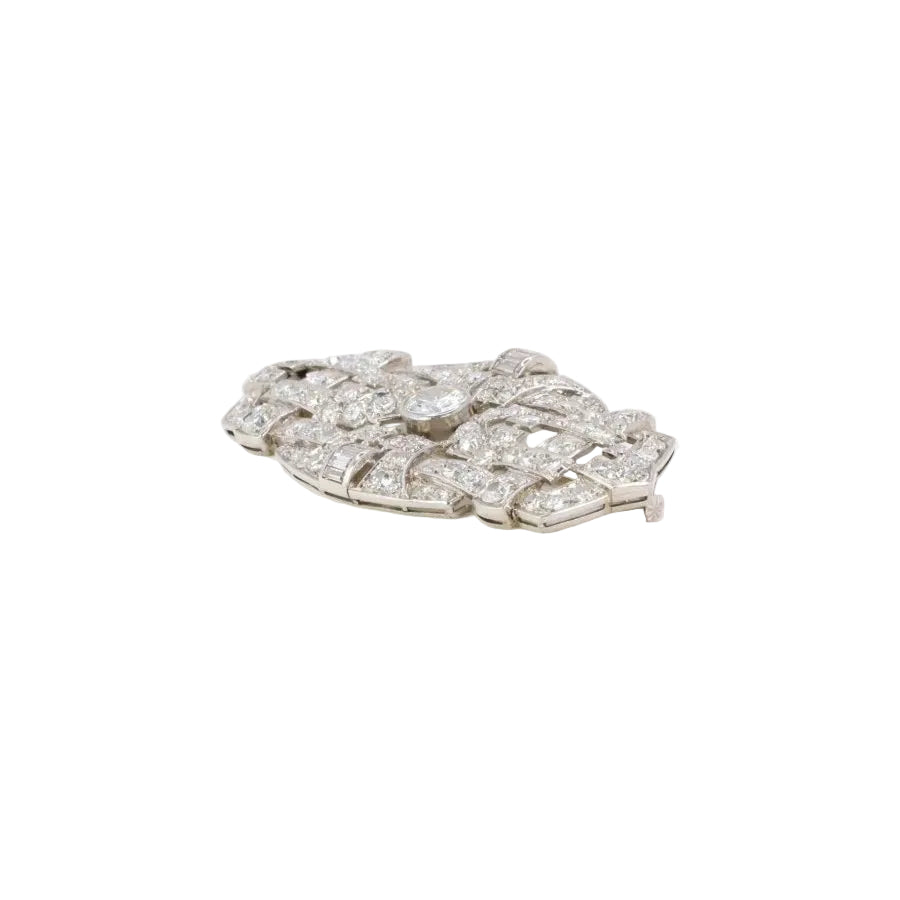 Broche Art Deco diamants 7 ct - Castafiore