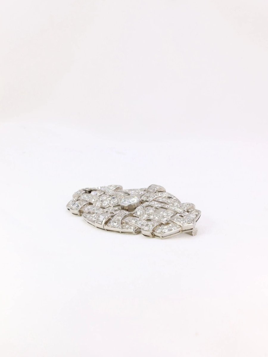 Broche Art Deco diamants 7 ct - Castafiore