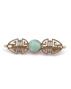 Broche Art Deco en or et jade - Castafiore