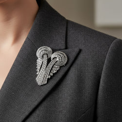 Broche Art Déco en platine et diamants – Pièce transformable - Castafiore