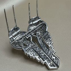 Broche Art Déco en platine et diamants – Pièce transformable - Castafiore