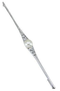 BROCHE ART - DÉCO PERLE ET DIAMANTS - Castafiore