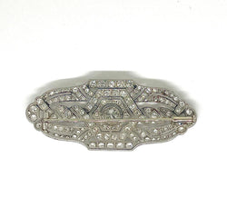 Broche Art Déco platine et 5,8 carats de diamants - Castafiore