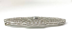 Broche Art Déco platine et 5,8 carats de diamants - Castafiore