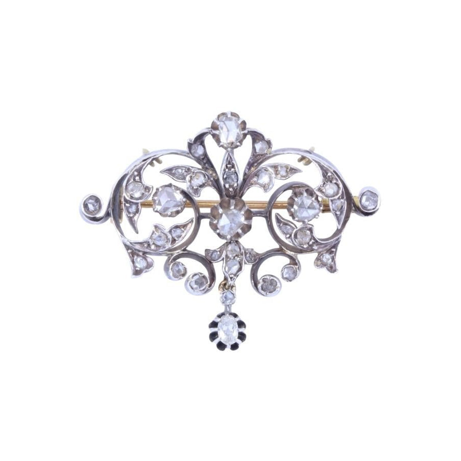 Broche Art - nouveau en or et diamants - Castafiore