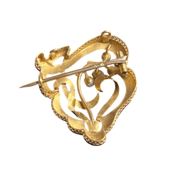 Broche Art Nouveau en or jaune et perles - Castafiore