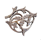 Broche aux motifs végétaux en or, argent et diamants - Castafiore