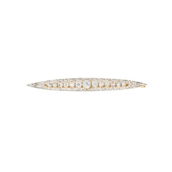 Broche Barrette Art Déco en or jaune, platine et diamants - Castafiore