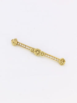Broche barrette Art Nouveau or jaune perles fines - Castafiore