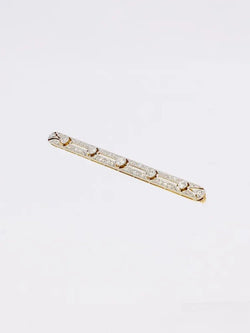 Broche barrette Belle Epoque en or et diamants Old European Cut - Castafiore