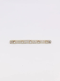 Broche barrette Belle Epoque en or et diamants Old European Cut - Castafiore