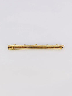 Broche barrette Belle Epoque en or et diamants Old European Cut - Castafiore