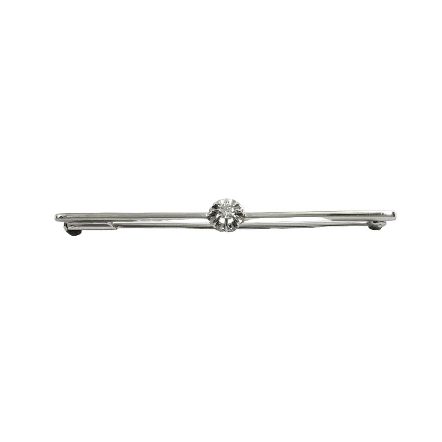 Broche Barrette en or blanc et diamant - Castafiore